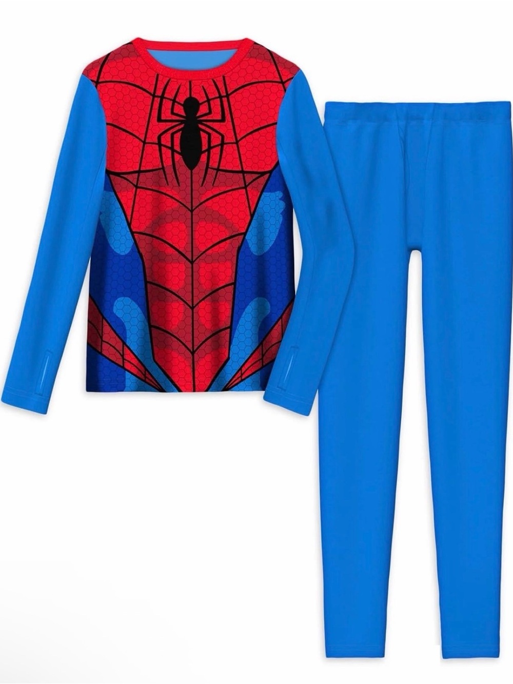 New 6/7 Cuddl Duds Marvel Spider-Man Red & Bright Blue Boys Thermal Set